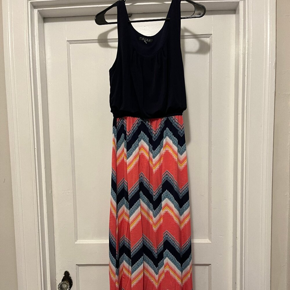 Navy / Pink Maxi Dress